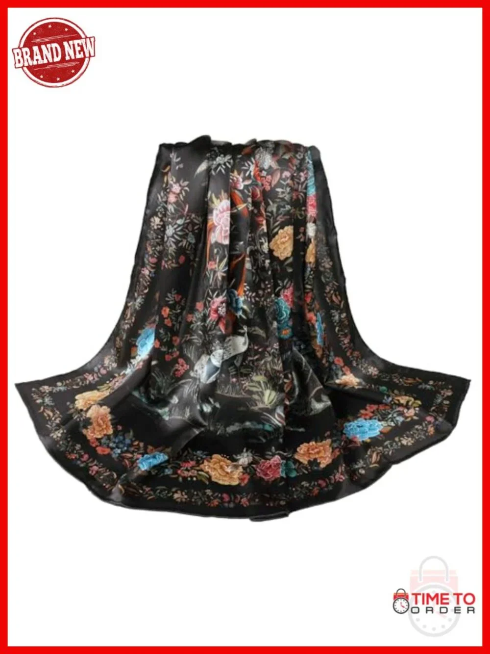 100% Pure Mulberry Silk Large Square Lightweight Fashion Scarf Headwrap Shawl